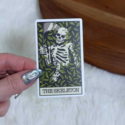 The Skeleton Tarot Card Halloween Sticker
