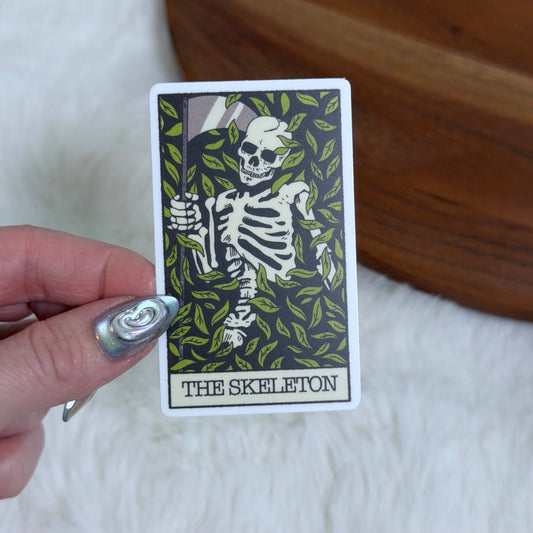 The Skeleton Tarot Card Halloween Sticker