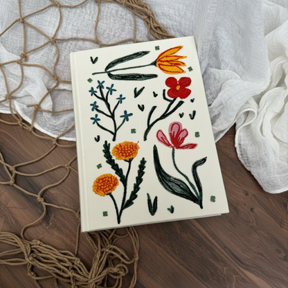 Embroidered Floral Journal | Hardcover Notebook for Journaling, Lists & Everyday Thoughts