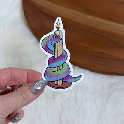 Snake & Candle Witchy Sticker